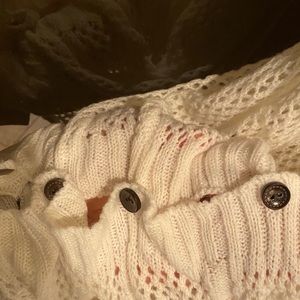 White Buttoned Scarf